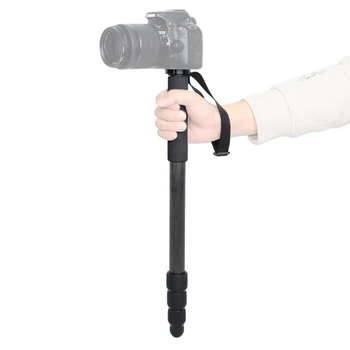 MINIFOCUS CM-48 154cm/61in Uhlíkových Vlákien Fotoaparát Monopod Unipod Stick 4-Sekcia pre DSLR Mirroless Videokamera Video Stuido