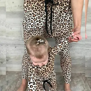 PUDCOCO Novorodenca Dievča Leopard tlač Oblečenie T-Shirt Topy +Dlhé Nohavice Ležérne Oblečenie Podporu veľkoobchod