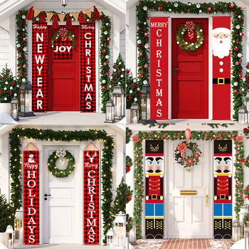 Vianočné Vonkajšie Ozdoby Vianočné Verandu Banner Veselé Vianočné Dekorácie Pre Domov Visí Prívesok Vianoce 2019 Nový Rok Navidad