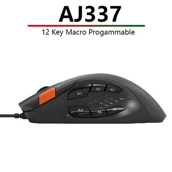 AJ337 USB Káblové pripojenie Hernej Myši 12 Tlačidlo Makro Progammable 12000DPI Hardvéru pomáha Hráč Myši Pre PC, Notebook, Notebook
