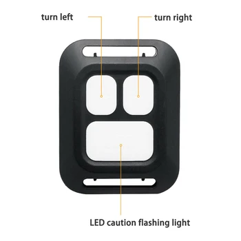 Požičovňa USB Indikátor LED Zadné zadné Svetlo na Bicykel Zase Intenzita Svetla pomocou Bezdrôtového Diaľkového SEC88