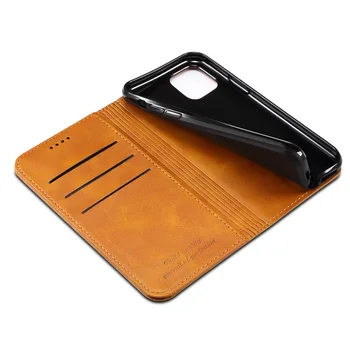 Luxusné Obchodné Kože Flip Peňaženky puzdro Pre IPhone 12 Mini 11Pro 11 12 Pro Max 8 7 Plus Magnetické Zadný Kryt Slotu Karty Stojan