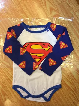 2016 New Born Detské Oblečenie Batman Novorodenca Chlapec Oblečenie Bavlna Dieťa Remienky Dlhý Rukáv Bebe Superman Overal Pre Deti