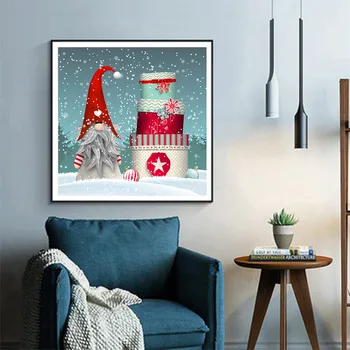 Cartoon Santa Claus Darček Diamond Maľovanie Vianočných Portrét Kolo Plné Vŕtanie Nouveaute DIY Mozaiky Výšivky 5D Cross Stitch