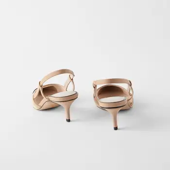ZA najznámejšie ZNAČKY rovnaký Dizajn s LOGOM Módne Ženy Sandlas Patchwork Poukázal Close-toe Lady topánky