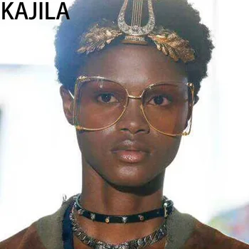 Nadrozmerné Okuliare Ženy 2020 Luxusné Značky Módy Veľký Kovový Rám Dámske Slnečné Okuliare Pre Ženy Vintage zonnebril dames