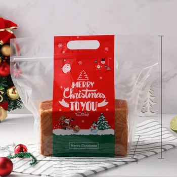 LBSISI Život 50pcs Vianočné Transparentné Toast Chlieb Balenie Rukoväť Bgas Nový Rok Party Ručné Cookies Darčekové Dekorácie