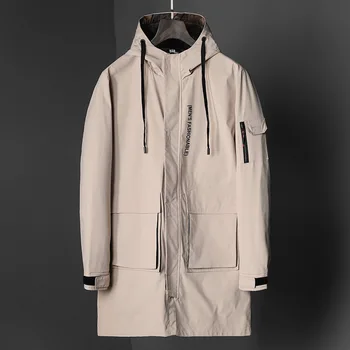 Zákopy Srsti Mužov Klasické Dvojité Breasted Pánske Dlhý Kabát Pánske Oblečenie Dlhé Bundy & Coats Britský Štýl Kabát L-8XL plus veľkosť