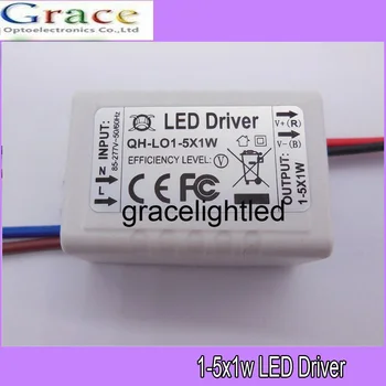 5 ks/lot 1-5x1W LED driver 1x1W 2x1W 3x1W 4x1W 5x1W Externé napájanie transformátory pre stropné svetlo lampy