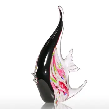 Tooarts Kvet Ryby Domáce Dekorácie Doplnky, Sklenené Figúrky Ornament Zvierat Mini Figúrka Handblown Domova Multicolor