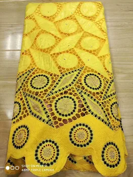 Africké Suché Textílie, Čipky Bazin Riche Getzner 2020 Orange Vysoko Kvalitnej Čipky Žakárové Brocade Nigérijský Čipky Tkaniny Šitie