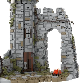 MOC Architektúry Hrad Fortress of War Dark Souls Vyhňa Obchody Sprievodca Veža stredovekého Mesta Japonský Bloky Model Budovy