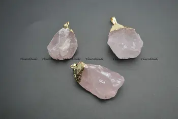 Prírodné Drsné Minerálne Rose Quartz Stone Nugget, Prívesky, Módny Náhrdelník tvorby