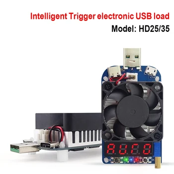 HD25 HD35 Spúšť QC2.0 QC3.0 Elektronické USB zakončovací odpor Vybíjania batérie test nastaviteľný prúd napätie 25W 35W