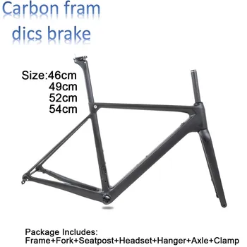 T800 Uhlíkových Vlákien Cestnej bike carbon fram dics brzdy Rám Super Ľahký Cestný Bicykel Rám Šport, jazda na Bicykli matt