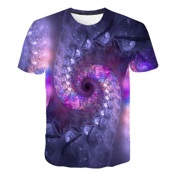 2020 Nové Módne Psychedelic T-shirt Fractal Umenie Abstraktné Grafika 3D Tlač Muži Ženy Lete Streetwear Bežné tričká čaj