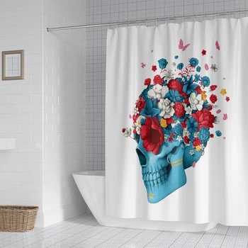 Kvet lebky sprchový záves Halloween tlač nepremokavé kúpeľňa oblasť opony viacerých špecifikácií
