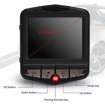 2.5 Palcový Digitálny Video Dashcam Obrazovke Jazdy Záznamník Auta DVR Detekcia Pohybu Autoregistration Auto Dash Cam GT300 Dropship