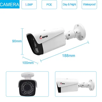 Chovateľ H. 265 8CH 5MP POE NVR Systém súprava S 8pcs 5MP Onvif POE IP bezpečnostné CCTV Kamera s audio reproduktorov cctv kamera auta
