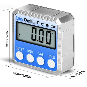 360° Mini Digitálne Uhlomery Uhol Rozchod S Vysokou Presnosťou Elektronické Goniometer Inclinometer Úrovni Uhol Finder Meranie Box