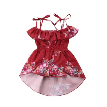 Pudcoco dieťa dievča leta romper jumpsuit kvetinový bežné šaty dievča jumpsuit baby girl