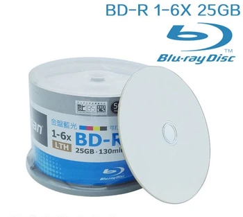 Doprava zadarmo 6x BDR 25g Blu-ray BD-R 25GB prázdne médiá 50pcs/veľa balenie vo vreciach