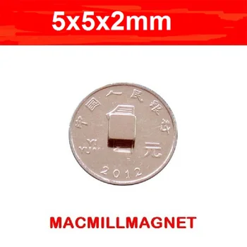 50pcs blok 5x5x2mm námestie s permanentným Magnetom 5*5*2 MM Vysoká Kvalita Vzácnych Zemín Neodýmu, Kruhové Magnety Plavidlá Neodimio Magnet