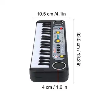 37 Kľúče Dieťa Orgán Elektrický Klavír, Digitálne Hudobné Elektronických Klávesových Hudobných Nástrojov S Mini Mikrofón Pre Deti Vzdelávania