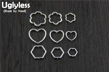 Uglyless Skutočné S925 Šterlingov Strieborné Kvety Lištovanie Príslušenstvo Šperky DIY Duté Dištančné korálky Heart-shape Zistenia Geometrických