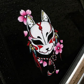 Auto Samolepky Tearless Fox Maska Ružový Kvet Vinyl Okno Obtlačky Nárazníka Orientálna Motocykel Blatník Auto Dekor Tuning Doplnky