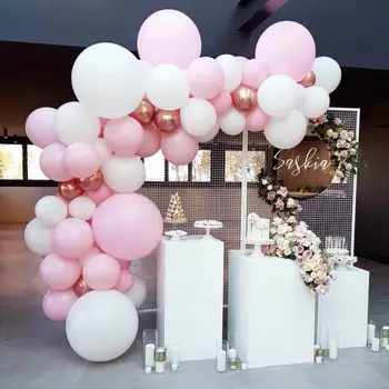 118pcs DIY Balóny Garland Arch Auta ružové Zlato, Ružové a Biele Balóny Baby Sprcha Svadobné Sprcha Svadby, Narodeniny, Party Dekorácie