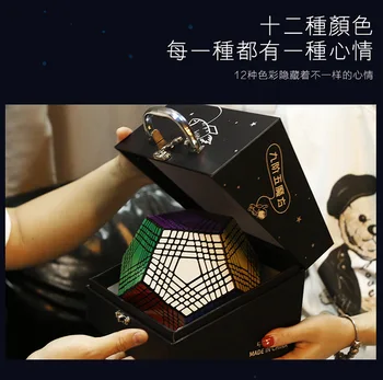 Shengshou Petaminx 9x9 Megaminxy Black Logická Hračka Cubo Magico