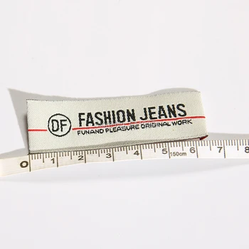Džínsy štítok oblečenie tkaná etiketa hlavnom štítku, vyšívané tag 100 ks veľa