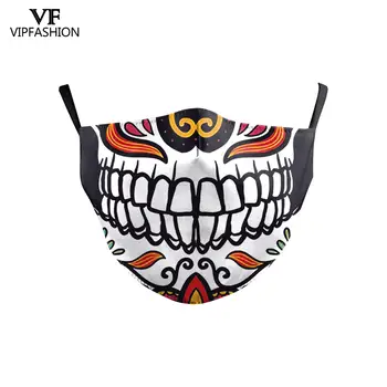 VIP FASHION Párty pre Deti Masky Halloween Horror Lebky Vytlačené Úst-utlmiť Priedušná Umývateľný Opakovane Cartoon Úst Masky