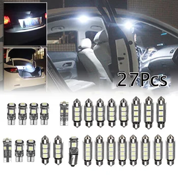 27pcs/Set Vysoká Kvalita Interiéru Vozidla Biele LED Svetlo Mini Žiarovky Auta 6000K Auto Doplnky Pre Mercedes Benz triedy E W211 02-08