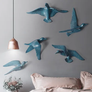 Kreatívne 3D Živice vták Domáce Dekorácie interiéru samolepky na stenu, dekorácie Nábytku, holubice mieru pre maskot 5 ks/set WF