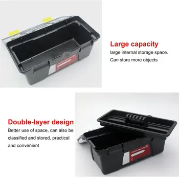 Veľké Veľkosti Prenosné Plastové Hardvéru Toolbox Domácnosti Multifunkčné Údržba Nástrojov Auto Úložný Box Anti-jeseň Box Nástroj Prípade