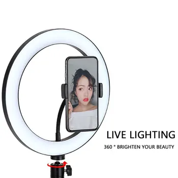 Fotografie LED Krúžok Lampa Stmievateľné Selfie Krúžok Svetlo s Držiakom Držiaka Telefónu Pre službu Youtube Video Streľba Live Svadobný make-up