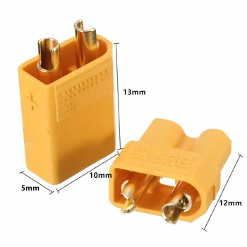 100ks/Hromadí veľa XT30U 2 mm Protišmykové Zapojte Konektor Samec+Samica 2 mm Golden Konektor / Konektor Upgrade XT30 ( 50 Pair )