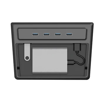 USB Hub,SSD Disk Úložný Box stredovej Konzoly Súprava Príslušenstva na Novom Tesla Model 3 Y Bezdrôtové Nabíjanie Pad Typ-C, USB-C Konektor