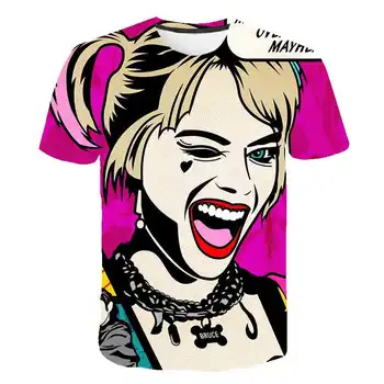 Letné Harley Quinn T-shirt Samovražedné Komando t-shirt chlapcov, oblečenie Monster Cosplay Kostým Top Tee Tričko Pre dieťa Anime Streetwear