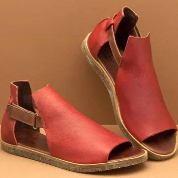 Ženy Klasické Ploché Sandále Ryby Prst Elastické Kapely Geometria Jednoduché Dámske Topánky S Plus Veľká Veľkosť