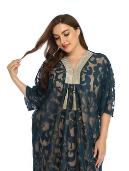 2021 Abaya Jarné Dámske Dámy Šaty Veľké Plus Veľkosť Módne, Elegantné Strapec Oka Ramadánu Dekorácie Maxi Party Šaty