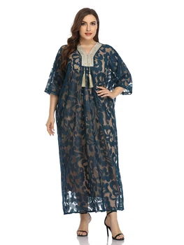 2021 Abaya Jarné Dámske Dámy Šaty Veľké Plus Veľkosť Módne, Elegantné Strapec Oka Ramadánu Dekorácie Maxi Party Šaty