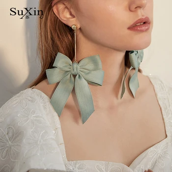 SuXin náušnice 2020 nové jednoduché motýľ uzol temperament náušnice pre ženy dlhé pásiky prívesok náušnice šperky darček