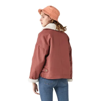 SEMIR Bavlnená bunda ženy 2020 zimné ženy, prešívaná bunda klope bunda voľné teplý chlieb štýl zimný kabát pre ženy