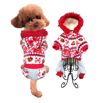 Pet oblečenie v zime teplé krátku niť šteňa zimný kabát módne kapucňou jeleň vzor S-XL mäkké pohodlné psa bunda psie oblečenie