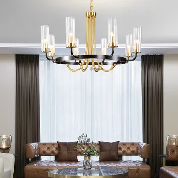 Postmoderných luxusné LED Iron art luster Nordic sklo obývacia izba osvetlenie spálne, zariadenie jedálne villa závesné osvetlenie