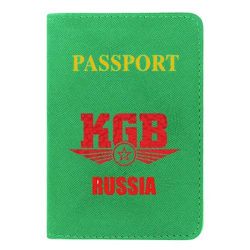 Retro Classic Rusko KGB Tlač Ženy Muži Pas Kryt Kožené Cestovné ID Kreditnej Karty Držiteľ Vrecko Peňaženky, Tašky
