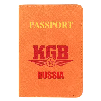 Retro Classic Rusko KGB Tlač Ženy Muži Pas Kryt Kožené Cestovné ID Kreditnej Karty Držiteľ Vrecko Peňaženky, Tašky